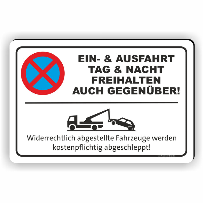PV-023 Ein- & Ausfahrt auch gegenüber freihalten – Schild Parken verboten