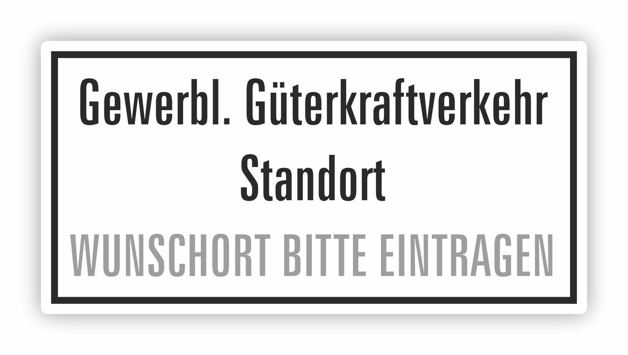 2 Stück Aufkleber Gewerblicher Güterkraftverkehr mit Wunschstandort 400x200mm