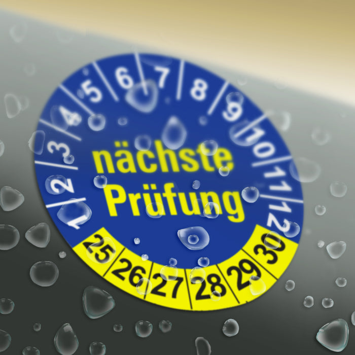 Nächste Prüfung BLAU/GELB Wartungsetiketten / Prüfplaketten / Prüfetiketten