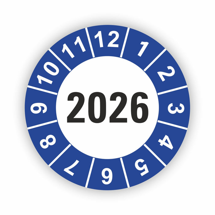 Jahresplakette 2026 Wartungsetiketten / Prüfplaketten / Prüfetiketten