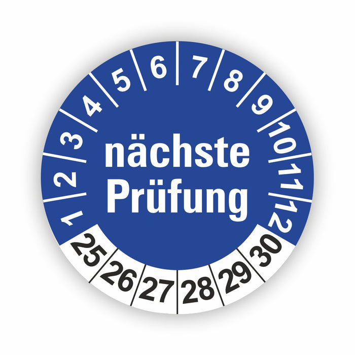 Nächste Prüfung BLAU Wartungsetiketten / Prüfplaketten / Prüfetiketten