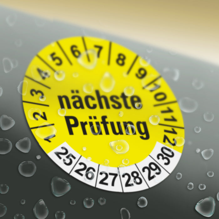 Nächste Prüfung GELB Wartungsetiketten / Prüfplaketten / Prüfetiketten