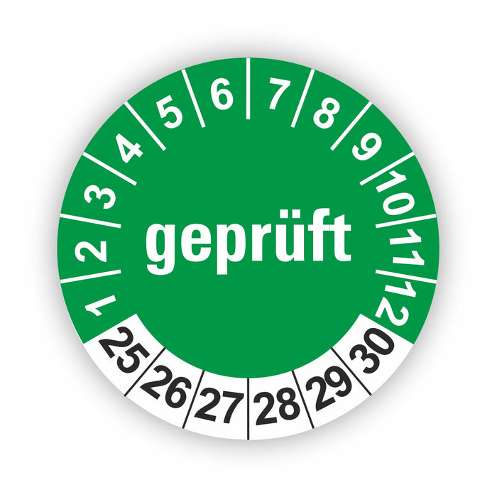 GEPRÜFT Wartungsetiketten / Prüfplaketten / Prüfetiketten