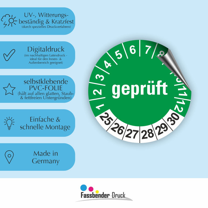 GEPRÜFT Wartungsetiketten / Prüfplaketten / Prüfetiketten