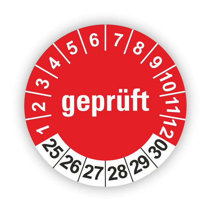 GEPRÜFT Wartungsetiketten / Prüfplaketten / Prüfetiketten