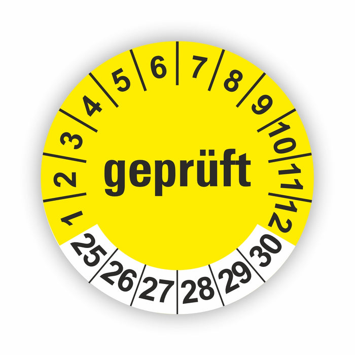 GEPRÜFT Wartungsetiketten / Prüfplaketten / Prüfetiketten