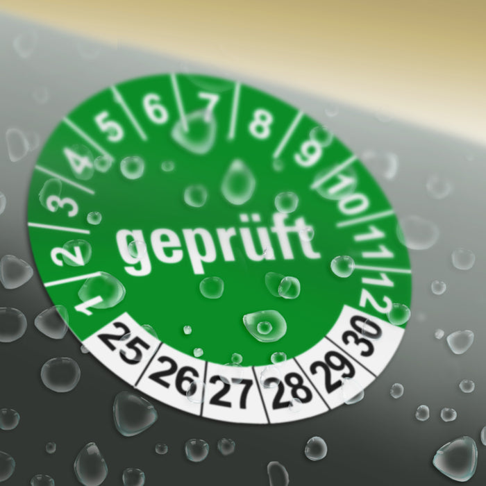 GEPRÜFT Wartungsetiketten / Prüfplaketten / Prüfetiketten