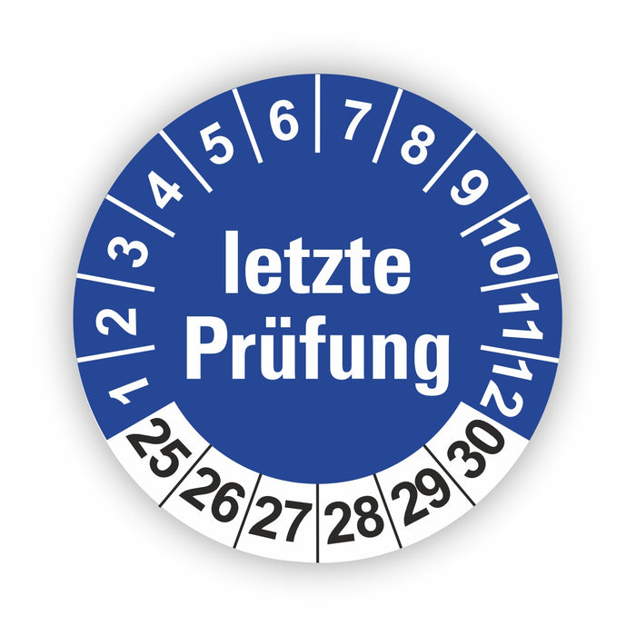 Letze Prüfung Wartungsetiketten / Prüfplaketten / Prüfetiketten