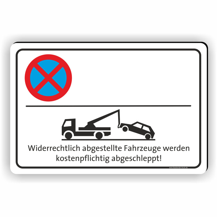 PV-027 Wunschtext Querformat – Schild Parken verboten mit individuellem Text