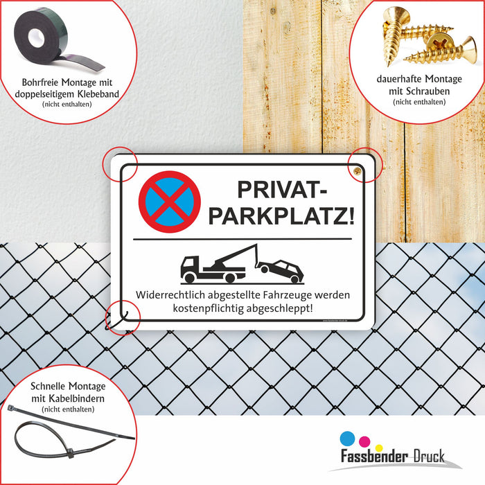 PV-003 PRIVATPARKPLATZ | Parken verboten Hinweis | Absolutes Parkverbot für Ihren Privatparkplatz