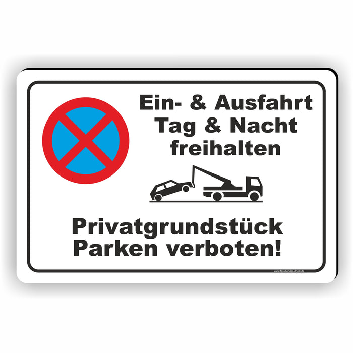 PV-009 Ein- und Ausfahrt freihalten | Parken verboten Hinweis | Absolutes Parkverbot für Ihr Privatgrundstück