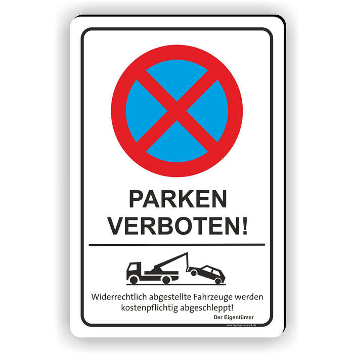 PV-012 Parken verboten Schild – Privatbereich mit Abschleppsymbol
