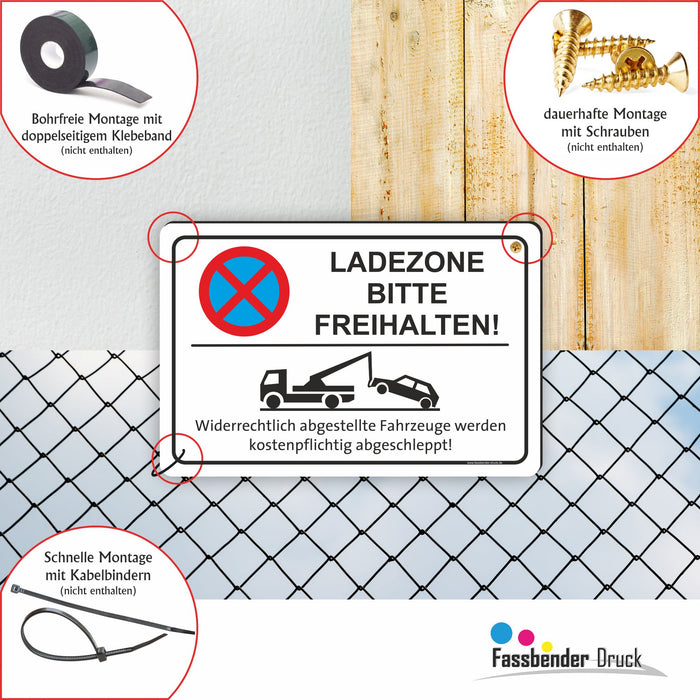 PV-026 LADEZONE BITTE FREIHALTEN | Parken verboten Hinweis | Absolutes Parkverbot für Ihren PARKPLATZ