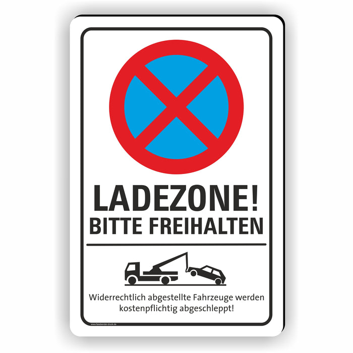 PV-028 Ladezone Hochformat – Schild Parken verboten für Lieferbereich