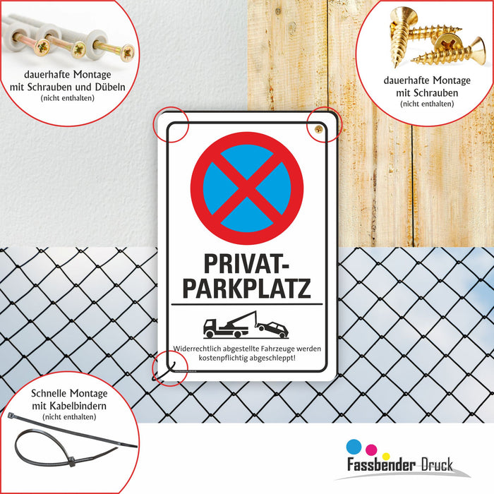 PV-030 PRIVATPARKPLATZ | Parken verboten Hinweis | Absolutes Parkverbot für Ihren PARKPLATZ