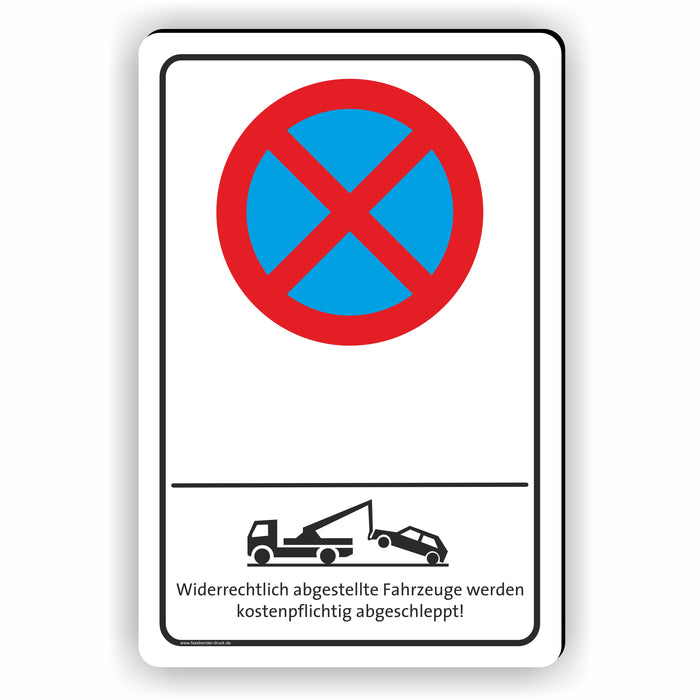 PV-031 Wunschtext Hochformat – Schild Parkverbot mit eigenem Wunschtext