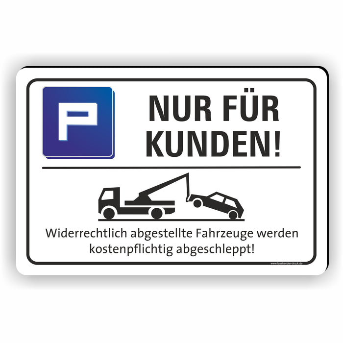 PV-050 NUR FÜR KUNDEN PARKPLATZ | Markieren Sie Ihren Kundenparkplatz oder Privatparkplatz mit diesem Hinweis