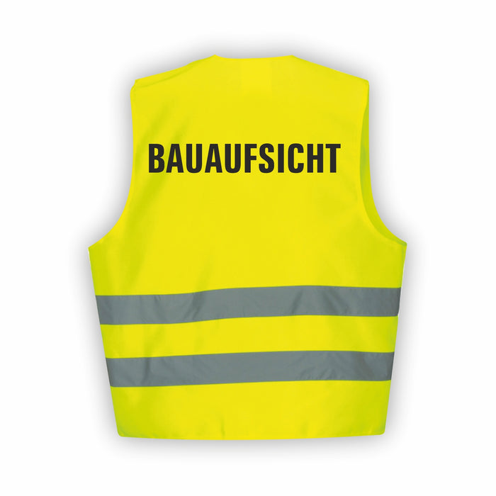 BAUAUFSICHT Warnweste | Signalweste | Sicherheitsweste nach ISO 20471 | 6 Farben + 3 Größen