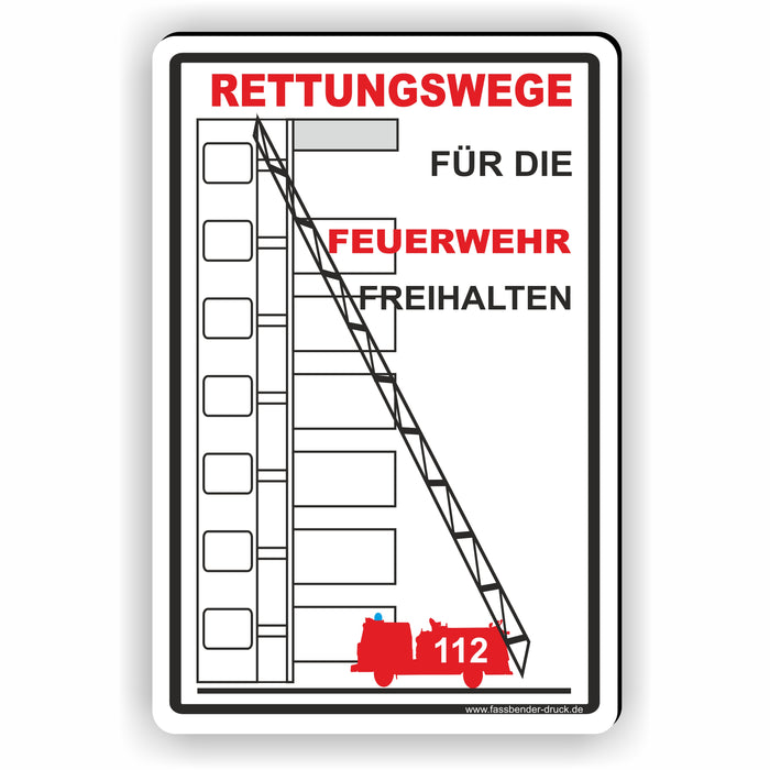 Feuerwehrzufahrt - Rettungswege für die Feuerwehr freihalten