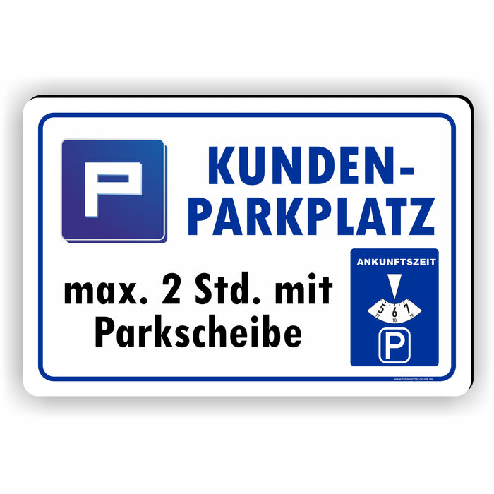D-019 - KUNDENPARKPLATZ - PARKUHR - 2Std. | Hinweis für Ihren PARKPLATZ