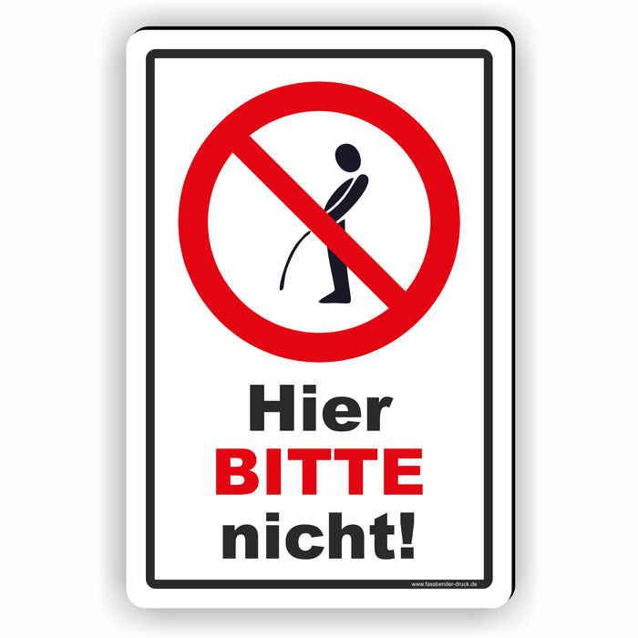 Pinkeln / Urinieren verboten - Hier bitte nicht
