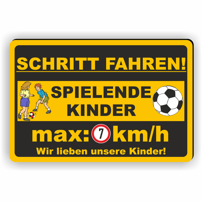 D-061 - SCHRITTTEMPO FAHREN - spielende Kinder - 7km/h - SCHILD