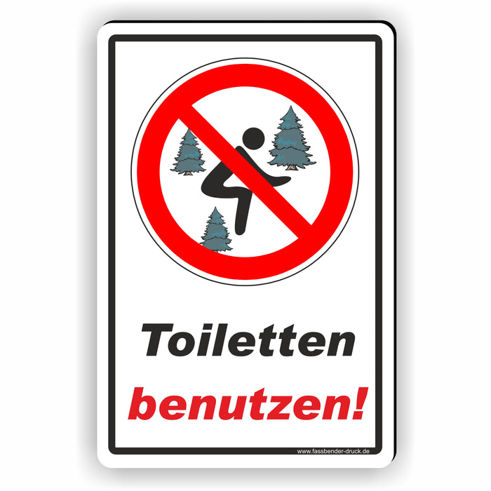 Wildpinkeln / Wildurinieren verboten - Toilette benutzen
