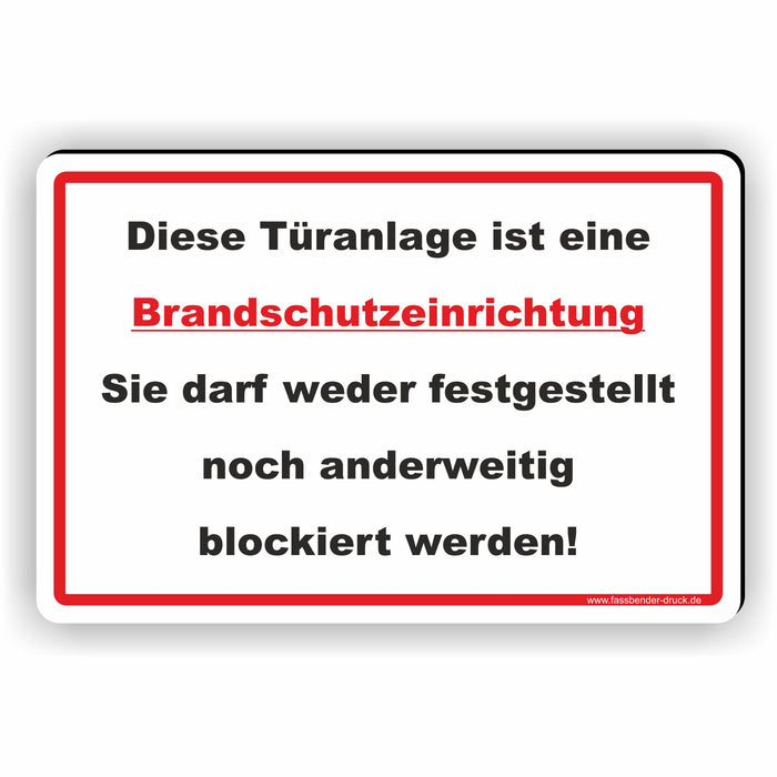 Diese Türanlage darf nicht festgestellt werden - Brandschutztür / Brandschutzanlage
