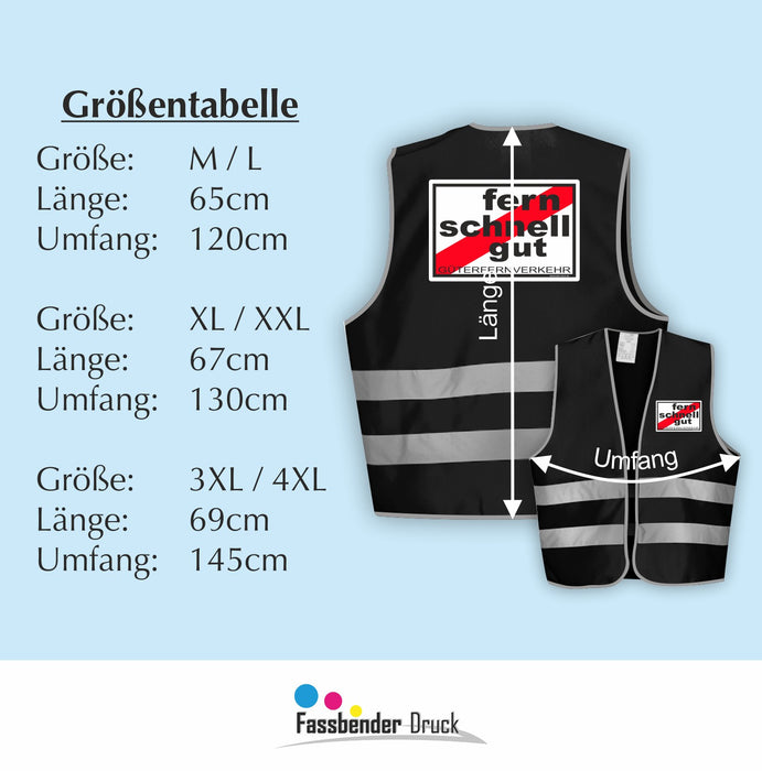 FERNSCHNELLGUT Warnweste | Signalweste | Sicherheitsweste n. DIN ISO 20471