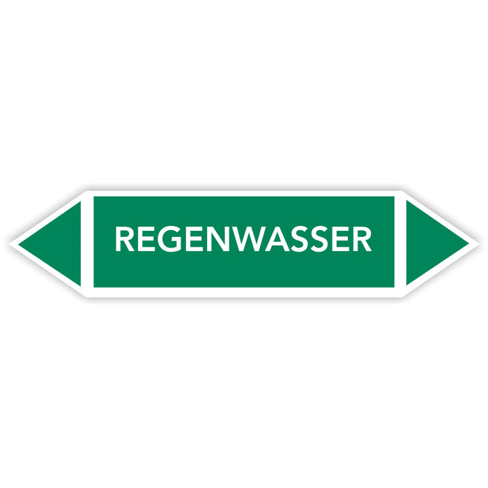 Rohrleitungskennzeichen REGENWASSER nach DIN EN 2403:2014-06 und TRGS 201- mit 2 spitzen zum selber ausrichten