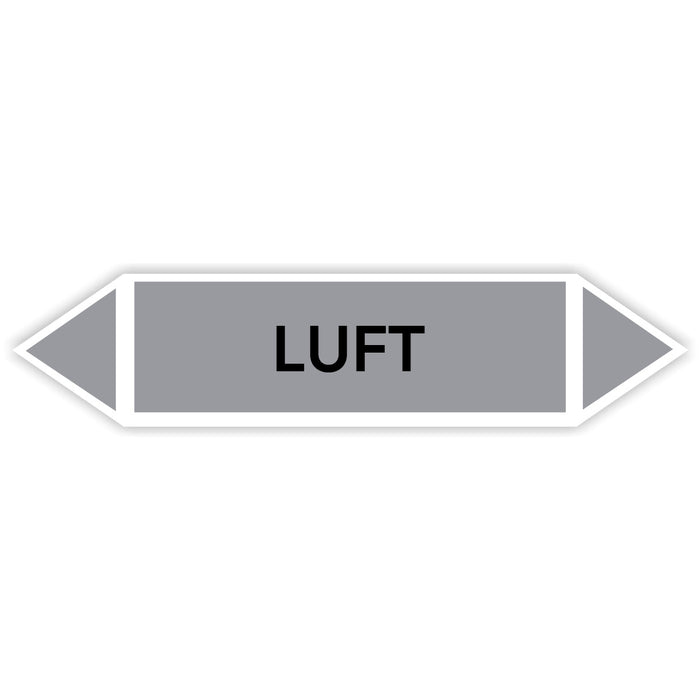 Rohrleitungskennzeichen LUFT nach DIN EN 2403:2014-06 und TRGS 201- mit 2 spitzen zum selber ausrichten