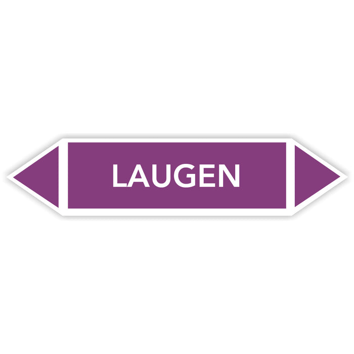 Rohrleitungskennzeichen LAUGEN nach DIN EN 2403:2014-06 und TRGS 201- mit 2 spitzen zum selber ausrichten