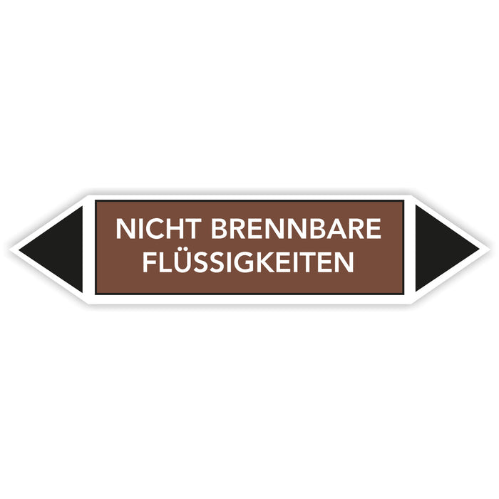Rohrleitungskennzeichen NICHT BRENNBARE FLÜSSIGKEITEN nach DIN EN 2403:2014-06 und TRGS 201- mit 2 spitzen zum selber ausrichten