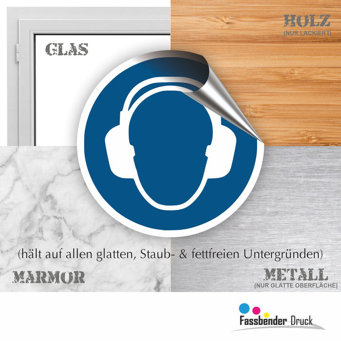 Gebotszeichen Gehörschutz tragen RUND (M003) nach DIN EN ISO 7010