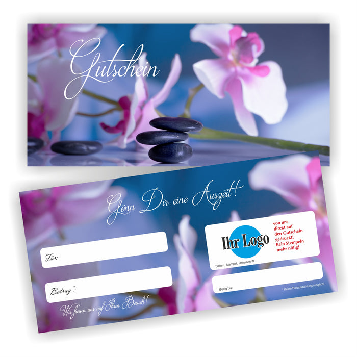 Eleganter Gutschein mit Umschlag und Logodruck