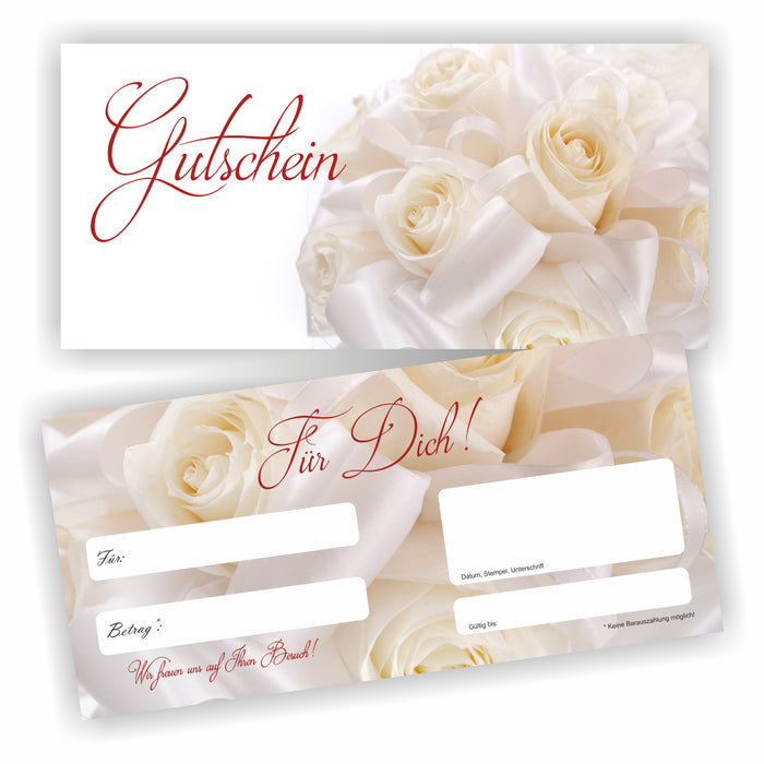 Eleganter Gutschein mit Umschlag und Logodruck