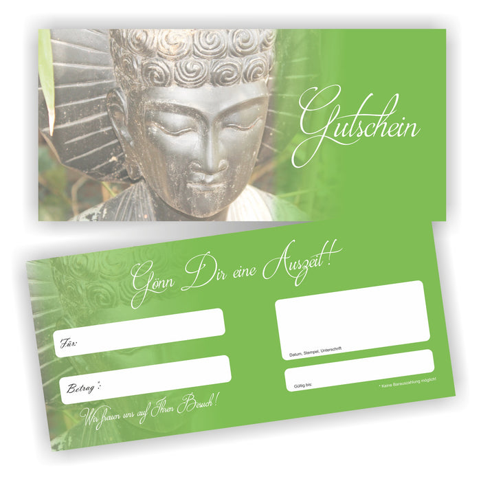 Wellness Gutschein mit Umschlag und Logodruck
