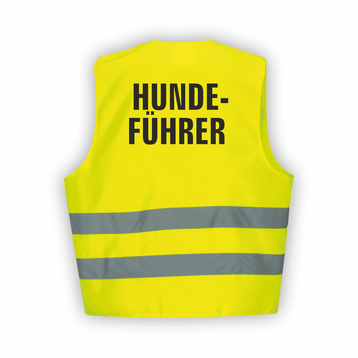 HUNDEFÜHRER Warnweste | Signalweste | Sicherheitsweste nach ISO 20471 | 6 Farben + 3 Größen