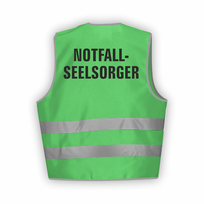 NOTFALLSEELSORGER Warnweste | Signalweste nach ISO 20471 | 6 Farben + 3 Größen
