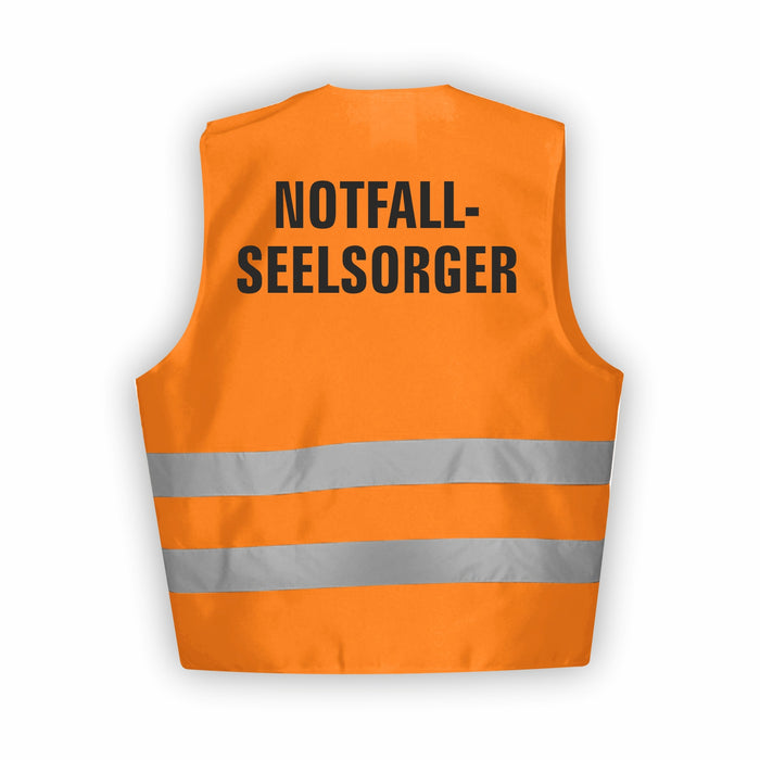 NOTFALLSEELSORGER Warnweste | Signalweste nach ISO 20471 | 6 Farben + 3 Größen