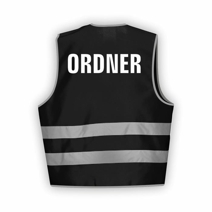 ORDNER Warnweste | Signalweste | Sicherheitsweste nach ISO 20471 | 6 Farben + 3 Größen