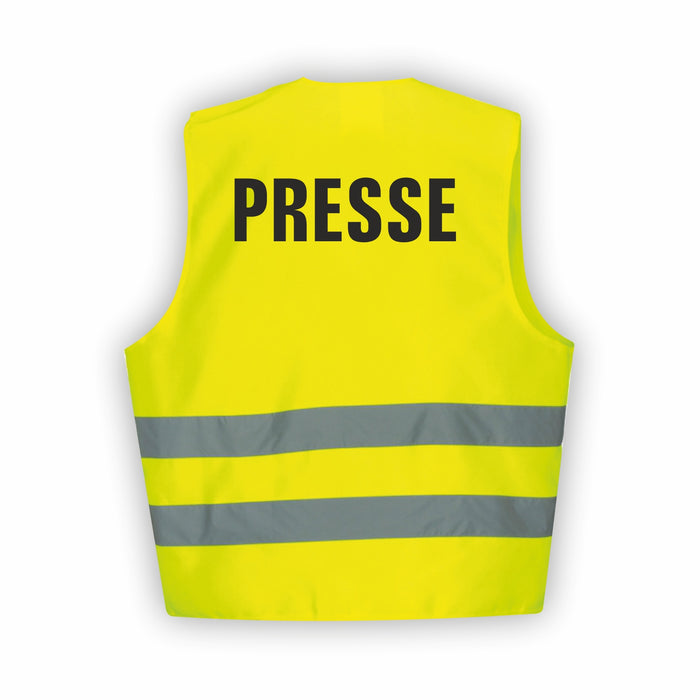 PRESSE Warnweste | Signalweste | Sicherheitsweste nach ISO 20471 | 6 Farben + 3 Größen