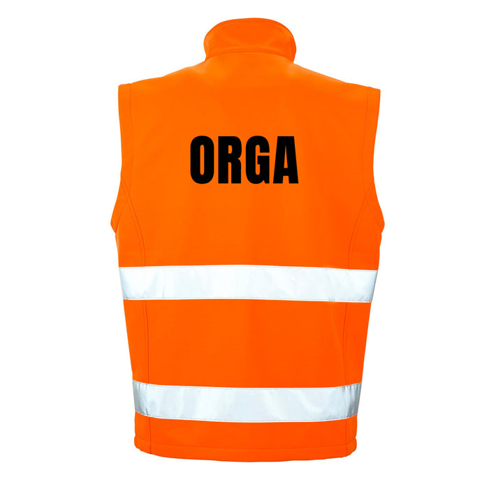 ORGA Softshell Warnweste mit Reißverschluss und Taschen