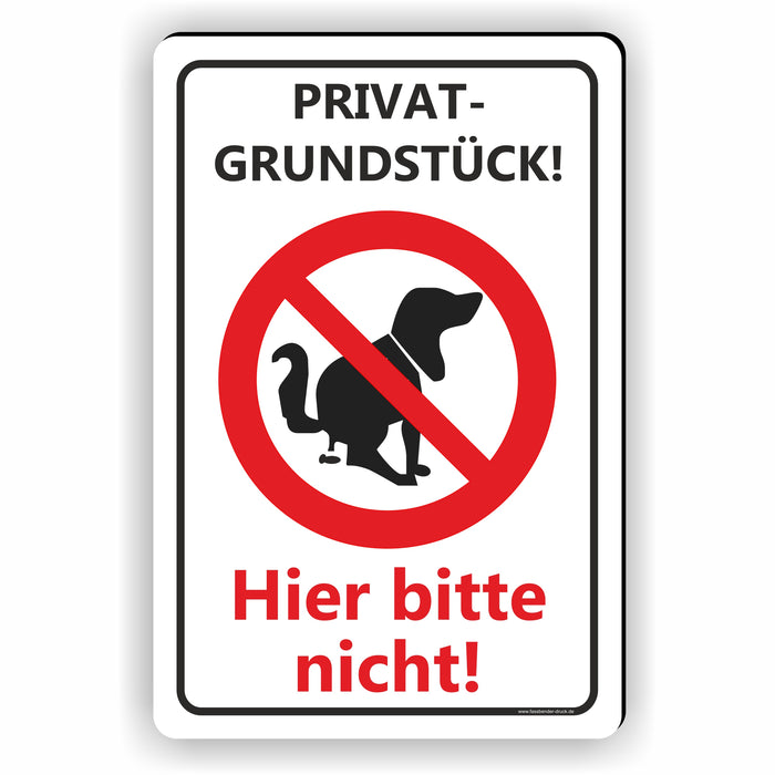 T-003 Privatgrundstück - Kein Hundeklo Schild / Kein Hundekot