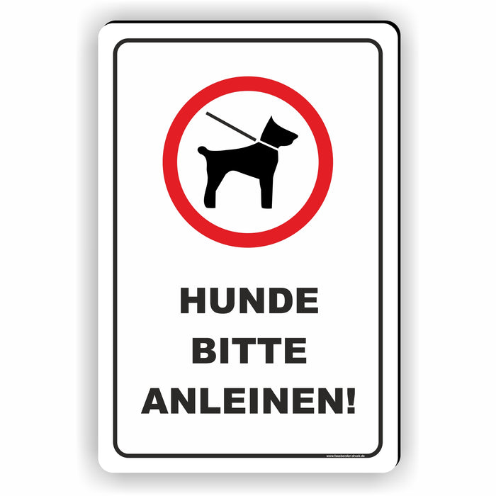 T-006 HUNDE BITTE ANLEINEN / HUNDE AN DER LEINE SCHILD