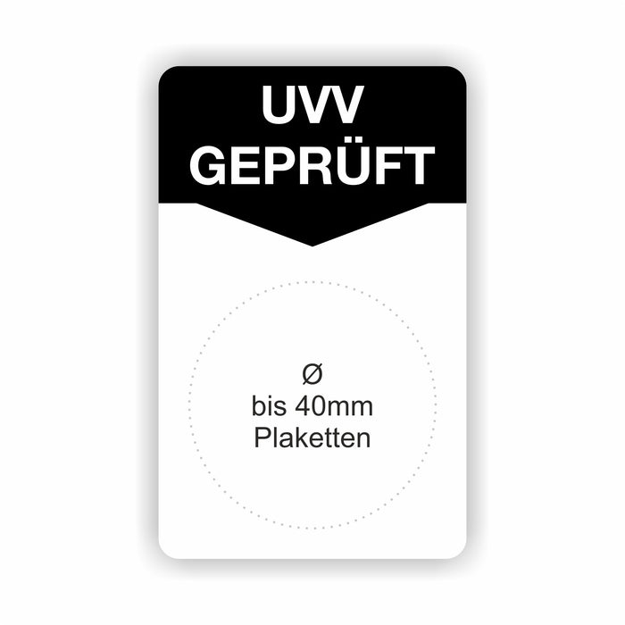 UVV GEPRÜFT 50x80mm Grundetiketten / Grundträger / Untergrund