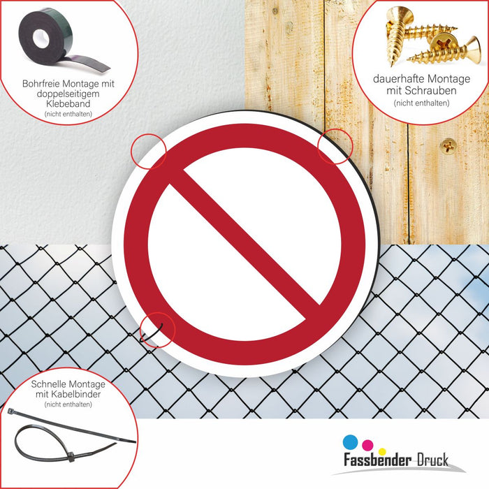 Verbotszeichen Allgemeines Verbotszeichen RUND (P001) Piktogram nach DIN EN ISO 7010