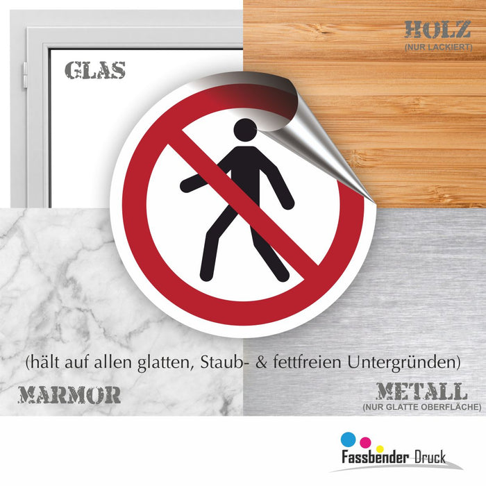 Verbotszeichen Für Fußgänger verboten RUND (P004) Piktogram nach DIN EN ISO 7010