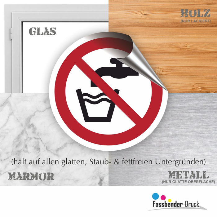 Verbotszeichen Kein Trinkwasser RUND (P005) Piktogram nach DIN EN ISO 7010