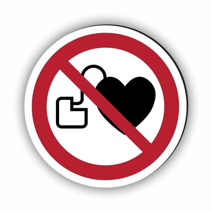 Verbotszeichen Kein Zutritt für Personen mit Herzschrittmachern RUND (P007) Piktogram nach DIN EN ISO 7010